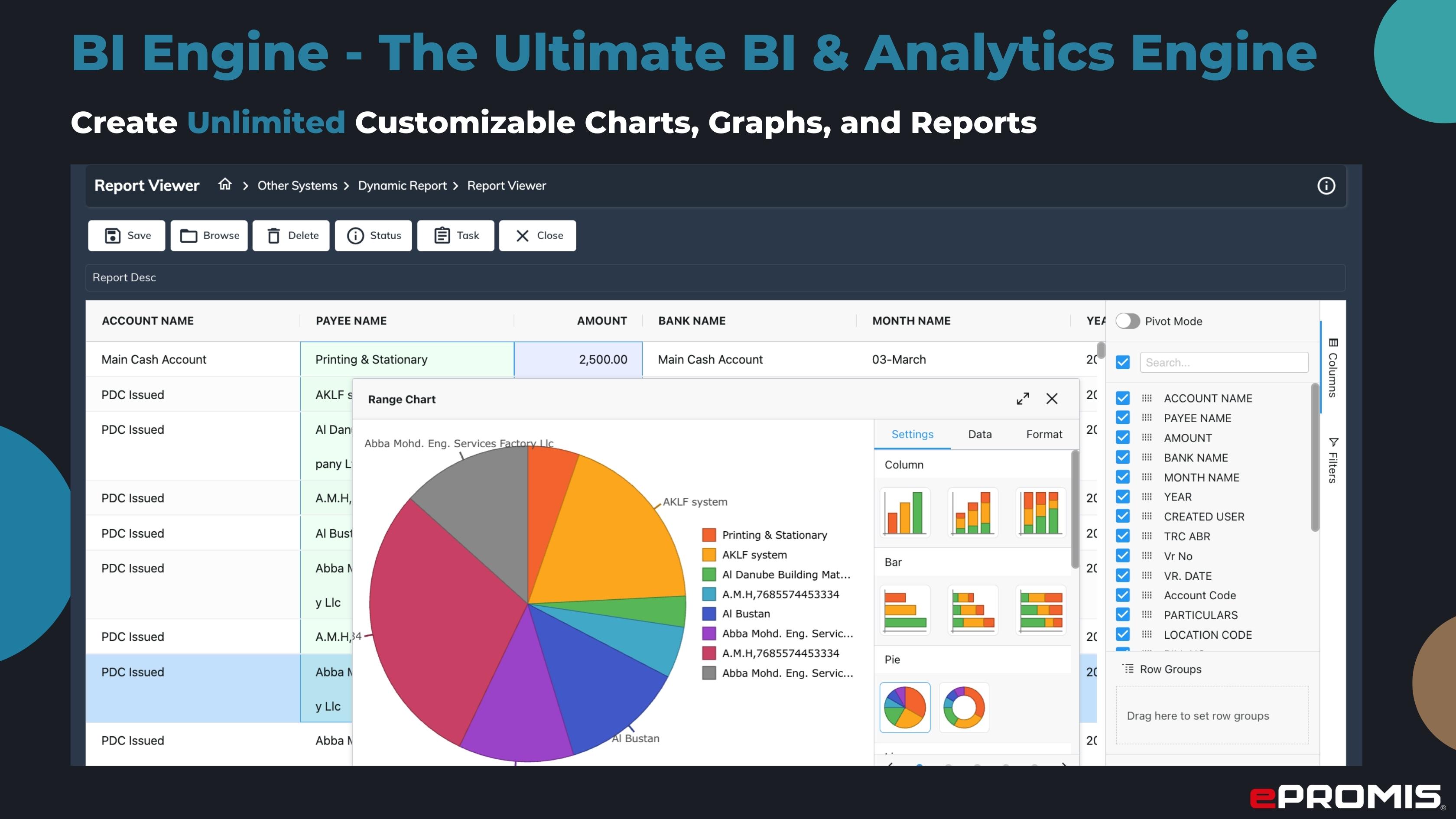 screenshot of ePROMIS ERP